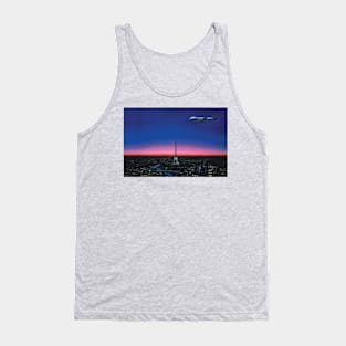 hiroshi nagai  - The Plane On The Eiffel Tower  by Hiroshi Nagai Tank Top